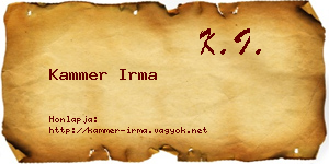 Kammer Irma névjegykártya
